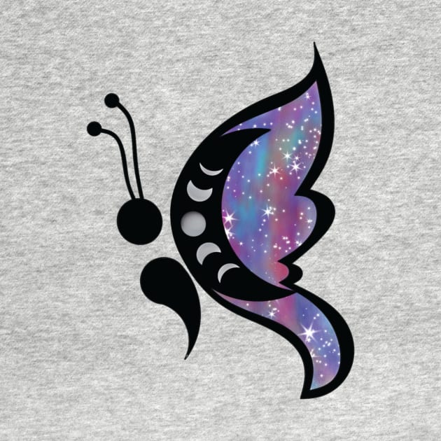 Semicolon Butterfly by LeslieMakesStuff